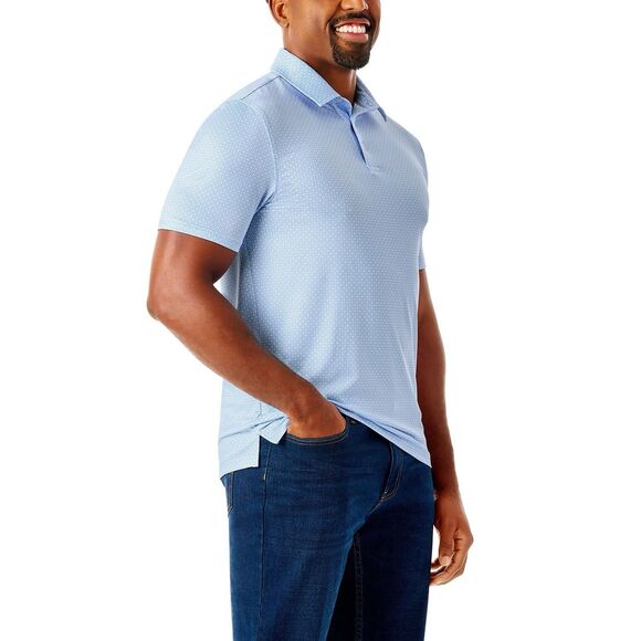 NWT Member's Mark Men's Short Sleeve Pattern Performance Polo Light Blue XXL - Picture 2 of 12